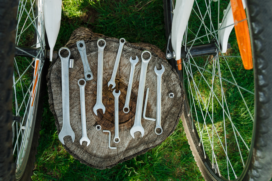 Bicycle Wheels and Repair Tools Outdoors